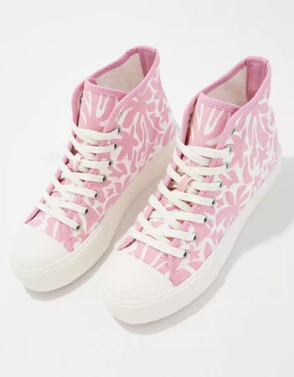 Baskets American Eagle AE Tela Plateforme High-Top Rose Femme | LKM-99539690